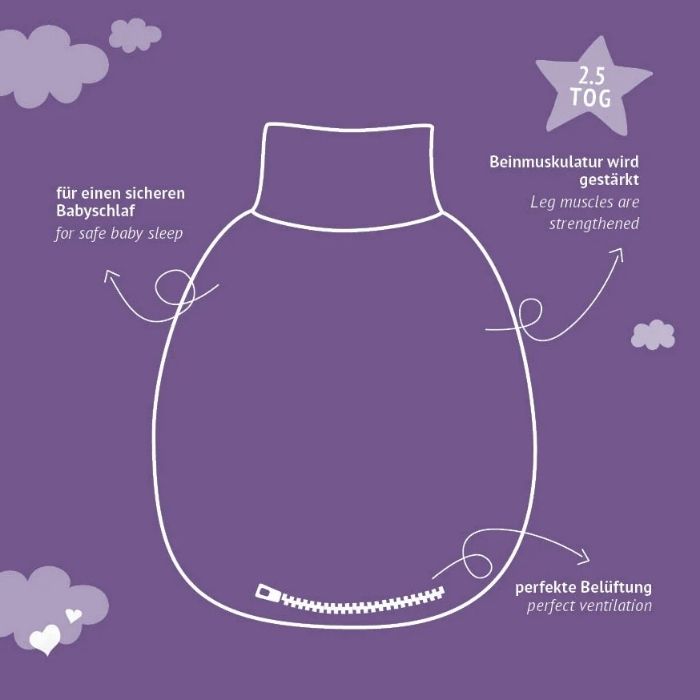 Träumeland Strampelsack mit elastischem Bündchen – Baumwoll-Oberstoff und TENCEL™-Füllung